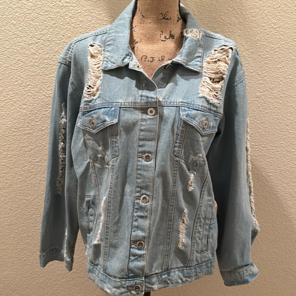 Women’s Highway Jeans Premium Denim Distressed Jean Jacket